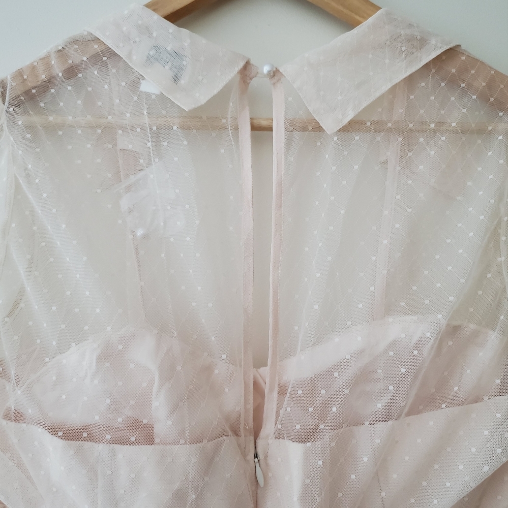 Unique Vintage Swiss Dot Tulle Sweetheart Retro Swing Dress - Picture 12 of 16